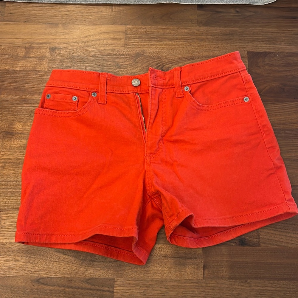 Banana Republic 3.5in in-seam orange reddish denim shorts / size 27/4